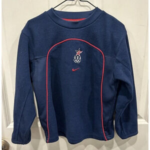 Vintage Navy Nike Team USA Olympics Youth‎ Size 7 Fleece Sweatshirt